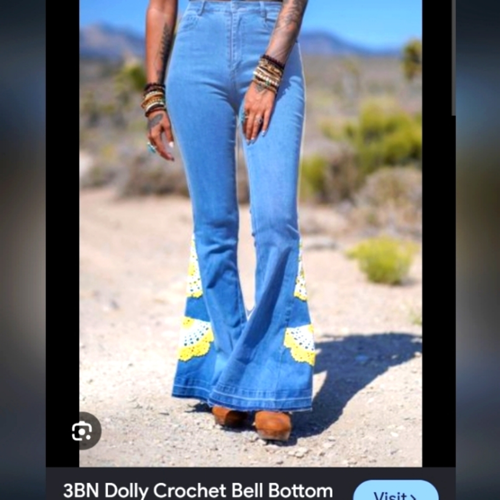 Three bird nest high waist crochet bells